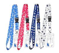 XNBTFK Lanyard with Card Holder, Adjustable Cruise Card Lanyard for Cruise Travel, Hospital, School and Events, Waterproof and Durable ID (White, Red, Navy Blue, Light Blue)