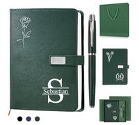 XNBTIM Personalised A5 Notebook Diary, Customizable Text, Faux Leather Material - 200 Pages, Horizontal Line Notebooks, Personalized Gifts Suitable for Office, Study, and Business Occasions.