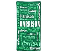 XNBTIM Personalised Beach Towel, Beach Towels for Kids, Printable Text, Quick-Drying, Lightweight, Suitable for Beaches, Travel, and Swimming.