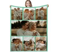 XNBTIM Personalised Blanket,Custom Blanket,Photo Blanket,Customised Photo Blanket for Adults,Picture Fleece Blanket,Personalised Gifts for Mum,Dad