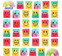 Xndryan 36 Slinky Toy Mini Rainbow Springs Party Bag Fillers for Kids Fidget Toys for Pinata Party Favours Classroom Prizes for Boys Girls