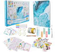 Xndryan DIY Journal Kit for Girls Boys, Scrapbook & Diary Supplies Set, DIY Journal Set for Tweenage, Journal Art Crafts Kit Gifts for 6 7 8 9 10 11 12 Year Old(Blue)