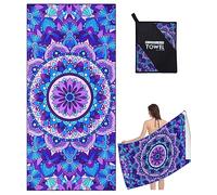 Xndryan Large Beach Towel, 200x90cm Microfibre Beach Towels for Adults Sunbed Towel Quick Dry Beach Towel, Super Absorbent Lightweight Travel Swimming Towel