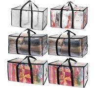 Xndryan Large Moving Boxes & Storage Bags, 6 Pack Packing Bags with Backpack Straps, Zippers & Handles, Clothes Storage Bags Packing Boxes for Clothes Storage Moving Travelling Camping