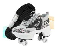 XNEOPP 2-in-1 Women's Retractable Roller Skate Shoes, Adjustable Roller Skates Design, Four-wheeled Invisible Roller Shoes For Outdoor Sports And Automatic Walking