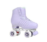 XNEOPP Women's Roller Skates,Microfiber Leather Cnc Base 360° Height Adjustable Full Rubber Toe Stop Roller Derby Skates for Men Girls Boys Unisex, Suitable for Figure Skaters,purple,EU/33