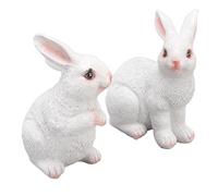Xnferty 1 Pair Garden Bunny Statues Rabbit Decor, Rabbit Resin Outdoor Craft Sculpture Yard Decorations Ornaments, Animal Model Sculpture Statue Figurine for Balcony Garden