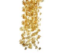 Xnferty 12PCS Golden Leaf Garland, 86IN Spring Summer Artificial Leaf Vine Wired Gold Leaf Grape Garland Artificial Ivy Silk Garland Fall Leaves Garland Ivy Gold Leaf Vine for(Golden Grape Leaf)