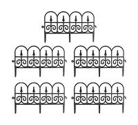 Xnferty 5PCS Decorative Garden Fence, 22.8 x 13.4IN Panels No Dig Plastic Fencing Animal Barrier Border Arched Rustproof Plastic No Dig Fence Garden Edging Fence Panels for Outdoor Yard Patio(Black)