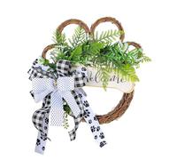 Xnferty Grapevine Wreath Unique Pet Paw Welcome Sign Wreaths, Artificial Green Leaves and Bow Knot Wall Hanging Wreath, Dog Paw Shape Bow Knot Ribbon for Patio Garden Decor(Pet Pow)