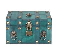 Xnferty Pirate Treasure Chest Storage Box Vintage Wooden Boxes With Lock Wooden Storage and Decorative Box Treasure Jewelry Chest Vintage Handmade Wood Craft Box for Jewelry(Green)
