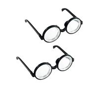 XNFUOE 2pcs Nerd Glasses Novelty Joke Disguise Round Glasses for Nerd Book Day Halloween Outfit Fancy Dress Accessory