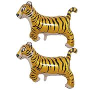 XNFUOE 2pcs Tiger Balloons Tiger Animal Foil Balloon Safari Party Decorations Animal Balloons for Jungle Safari Animals Theme Birthday Kids Party Decorations