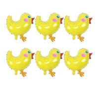 XNFUOE 6pcs Chick Foil Balloon Yellow Chickens Pattern Balloons Easter Party Decorations for Easter Birthday Party Baby Shower Decorations