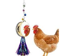 XNFUOE Chicken Mirror Toy Beak Grinding Hanging Mirror Toy Innovative Parrot Pecking Toy Hanging Swing Mirror Toys for Chicks Roosters Birds