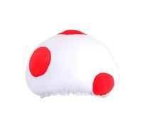 XNFUOE Mushroom Hat Red White Plush Spotted Cap Handmade Mushroom Costume Polka Dot Hat Photo Prop Cosplay Accessory for Fancy Dress Parties