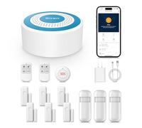 XNH 13 PCS Wireless Home Security Systems- No Monthly Fee, App & Smart Voice Control (Alexa & Google), DIY Installation, Door/Window & Motion Sensors, Compatible with Smart Life & Tuya Apps