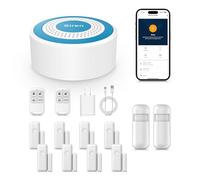 XNH 13 Piece Wireless Home Alarm System - 8 Door/Window Sensors, 2 Motion Detectors, 2 Remote Controls,Supports Mobile App Alerts, No Monthly Fees, Compatible With Alexa/Google