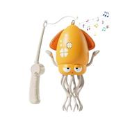 XNHAFW Electric Dancing Octopus Toy, Crawling Automatic Obstacle Avoidance Sensor Creative Magic Crazy 8-Leg Action with LED Lights & Music, Self-Navigating (Yellow) Yellow -