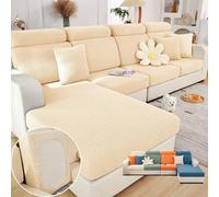 XNHAFW Sofa Hero Covers for Couch,Magic Sofa Couch Covers 2025 New Wear-Resistant Universal Sofa Cover for 3 Cushion Couch (Beige,Extra Large Seat Cover)
