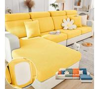 XNHAFW Sofa Hero Covers for Couch,Magic Sofa Couch Covers 2025 New Wear-Resistant Universal Sofa Cover for 3 Cushion Couch (Yellow,Large Double Seat Cover)