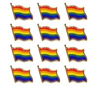 XNHIU 12pcs Reusable Bright Color Rainbow Pride Pin LGBT Pride Enamel Brooches Progress Pride Lapel Pin Freedom Event March Accessory for Men Women
