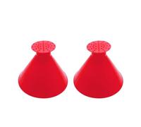 XNHIU 2 Pieces Car Ice Scraper with Funnel Round Ice Scraper Cone-Shaped Magic Funnel Frost Removal Cleaning Tool for Car Windows (Red)