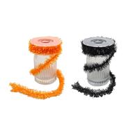 XNHIU 2 Rolls Halloween Tinsel Ribbon Halloween Metallic Tinsel Garland Festive Black and Orange Decoration Glitter Ribbon for Party