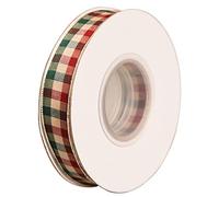 XNHIU 20 Yards x 15mm Tartan Ribbon - Country Tartan Christmas Ribbon for Tree Bows & Floral Arts DIY
