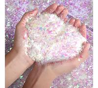 XNHIU 240g Christmas Party Decoration Iridescent Fake Decorative Artificial Snow Flakes Glitter Snowflakes for Christmas Tree Decoration Holiday Home Winter Ornaments (240g)