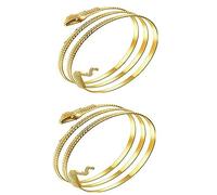XNHIU 2Pcs Halloween Snake Armband & Bracelet - Spiral Snake Armlet - Unisex Punk Bracelet - Jewelry Supplies - Egyptian Costume Accessories for Halloween & Cosplay