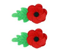 XNHIU 2pcs Red Felt Poppy Brooch Badge Cute Flower Brooch Remembrance Day Poppy Badge Memorial Veterans Day Gift for Women and Men
