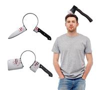 XNHIU 3 Pieces Halloween Horror Headbands Novelty Knives Headband Bloody Knife Headbands Axe Knifes Headband for Role-playing Haunted House Party