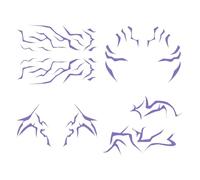 XNHIU 4 Pcs Purple Temporary Tattoos Cosplay Hunters Stickers Waterproof Anime Style Fake Tattoos for Halloween Festival Party Rave Makeup Accessory