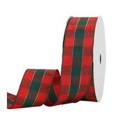 XNHIU 50 Yards Tartan Ribbon Christmas Ribbon Christmas Buffalo Plaid Ribbon Scottish Plaid Ribbon Wrapping Ribbon for DIY Crafts