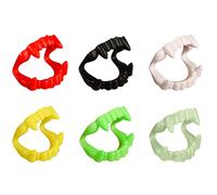 XNHIU 6 Pieces Halloween Vampire Fangs Vampire Teeth Assorted Colors Plastic Dentures Fake Teeth Fangs Glow in The Dark for Adult Halloween Party Costume Accessory