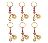 XNHIU Chinese Feng Shui Gourd Keychains Knot Lucky Coins Lucky Gourd Ornament Pendant Key Rings Good Luck Decorations for Wealth Success Symbolizes (6)