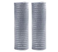 XNHIU Euvoym 2 Rolls Silver Christmas Poly Mesh Ribbon 10 Inches x 10 Yards Metallic Foil Mesh Rolls Metallic Foil Deco Mesh Ribbon for Christmas Tree Wreaths Swag Bows Garland Decoration (Silver)