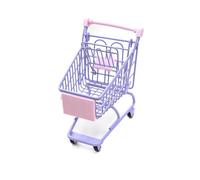 XNHIU Mini Supermarket Handcart Shopping Cart Desk Storage Toys Metal Shopping Grocery Handcart Mini Brands Food Table Decor for Kids Adults (Purple)