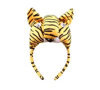 XNHIU Plush Tiger Headband - Yellow - Animal Fancy Dress Birthday Party Cosplay Prop - Unisex Adult