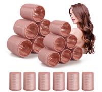 xnicx 18pcs Hair Rollers,Self Grip Ceramic Ionic Thermal Hair Roller Curlers,Large Rollers Curlers for Hair Volume Curling,Hair Curlers no Heat for Long Short(Pink)