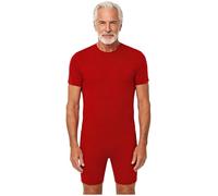Xnihocha Adaptive Men Women's Security Back-Zip Jumpsuit One Piece Easy Care Romper for Elderly & Limited Mobility Red 3XL