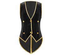 Xnihocha Kids Boys Medieval Tailcoat Vintage Sleeveless Victorian Renaissance Jacket Waistcoat Black 13-14 Years