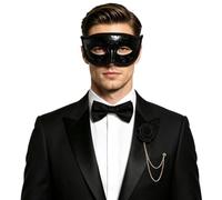 Xnihocha Unisex Mardi Gras Wedding Masquerade Accessory | Bow Tie,Masquerade Mask Set,Rose Lapel Pin,Wide Application for Various Occasions,Adjustable Fit,Mardi Gras Costume