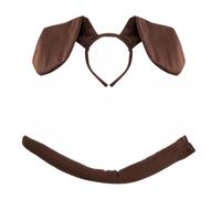 XNIVUIS 2 Pieces Dog Costume,Puppy Dog Costume Included Dog Ears Headband and Tail,Dachshund Costume,Dog Costumes for Children Halloween Birthday Carnival Children's Show (Brown)
