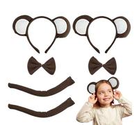 XNIVUIS Monkey Fancy Costume,Animal Costume Set,Include Costume Ears Headband Bowtie Tail for Toddler Kids Halloween Fancy Dress Up Birthday Costume Accessories (Brown)