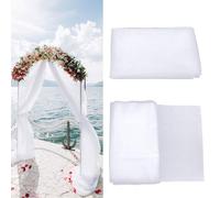 XNIVUIS Organza Roll Snow Sheer Wedding Drape Voile Sheer Chiffon Fabric 48cm*10m for Wedding Venue, Chair Bow Sash, Table Runner, Christmas Event, Party Decoration, DIY Craft Projects (White) (White)