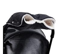 XNIVUIS Stroller Fleece Hand Muff Baby Pushchair, Extra Thick Pushchair Gloves, Baby Carriage Fleece Hand Muff, Winter Waterproof Windproof Warm Baby Pram Accessories for Buggy, One Size (Black)