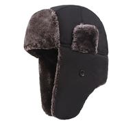 XNIVUIS Wind and Snow Cap Winter Trapper Hat for Men Women, Ushanka Hat, Thickened and Padded Ear Protection, Aviator Cap for Cycling, Skiing, Hunting, Daily Use (Black)