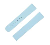 XNJIADVSY 20mm Fluororubber Watch Band Fold Clasp Quick Release Unisex Sign Compatible With Strap MoonSwatch(Sky Blue,20-18MM_ROSE ROUND BUCKLE)